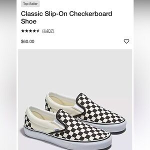 Like NEW Vans Slip-On Checkered Shoe